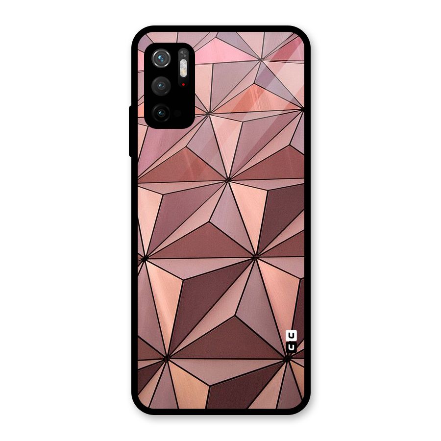 Rosegold Abstract Shapes Glass Back Case for Poco M3 Pro 5G