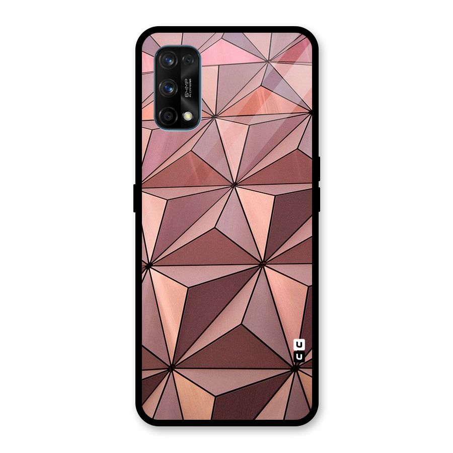 Rosegold Abstract Shapes Glass Back Case for Realme 7 Pro
