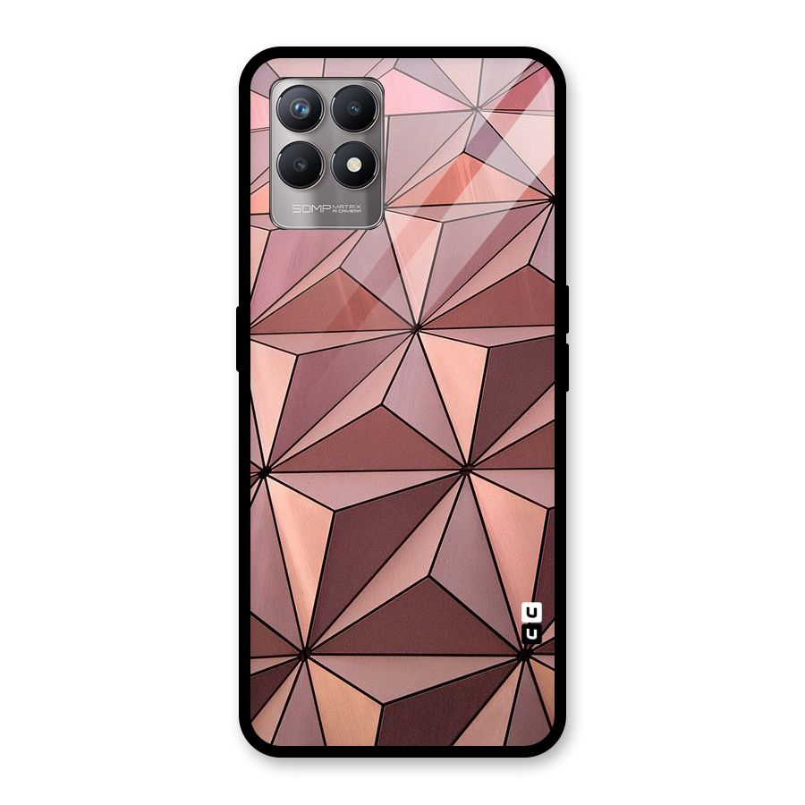 Rosegold Abstract Shapes Glass Back Case for Realme Narzo 50