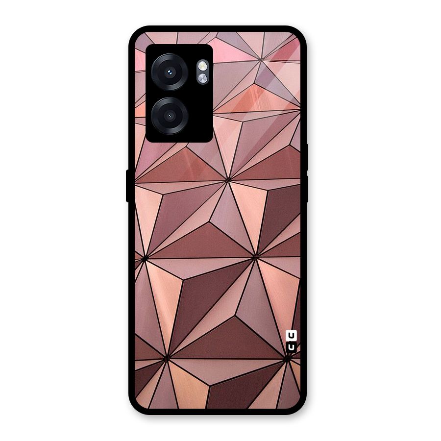 Rosegold Abstract Shapes Glass Back Case for Realme Narzo 50 5G
