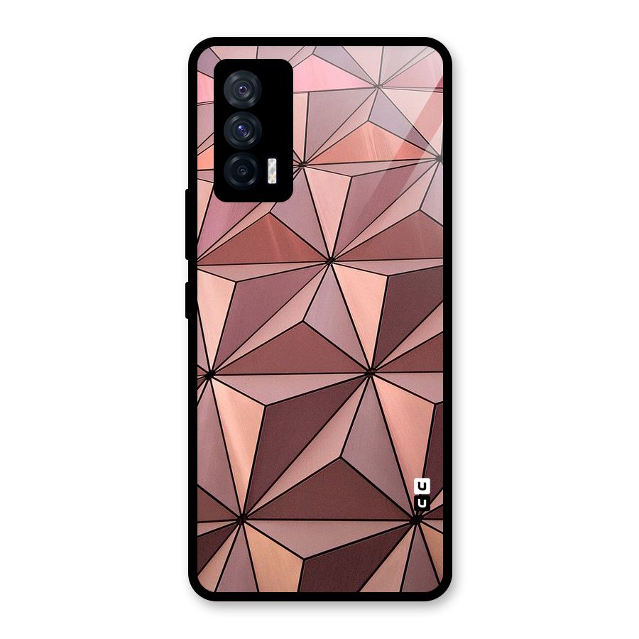 Rosegold Abstract Shapes Glass Back Case for Vivo iQOO 7 5G