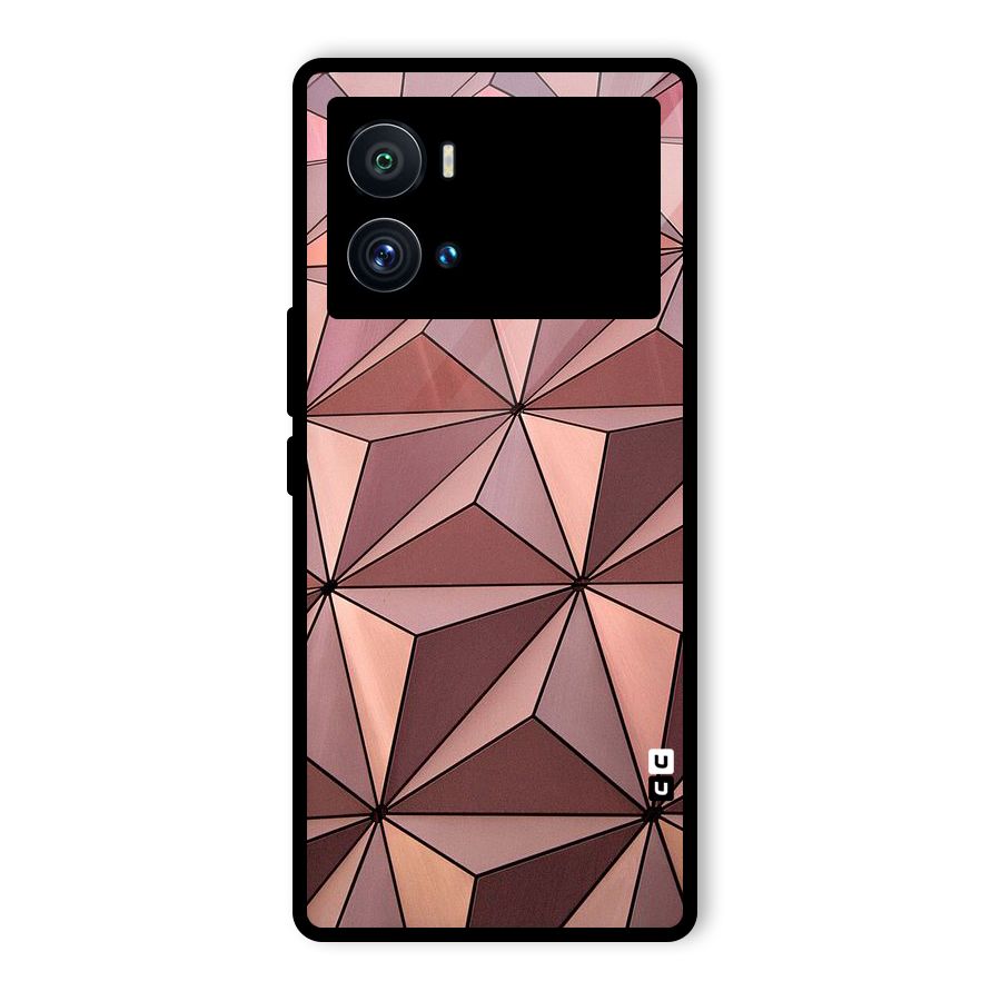 Rosegold Abstract Shapes Glass Back Case for Vivo iQOO 9 Pro