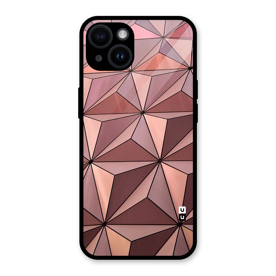 Rosegold Abstract Shapes Glass Back Case for iPhone 14
