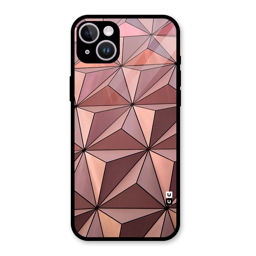 Rosegold Abstract Shapes Glass Back Case for iPhone 14 Plus