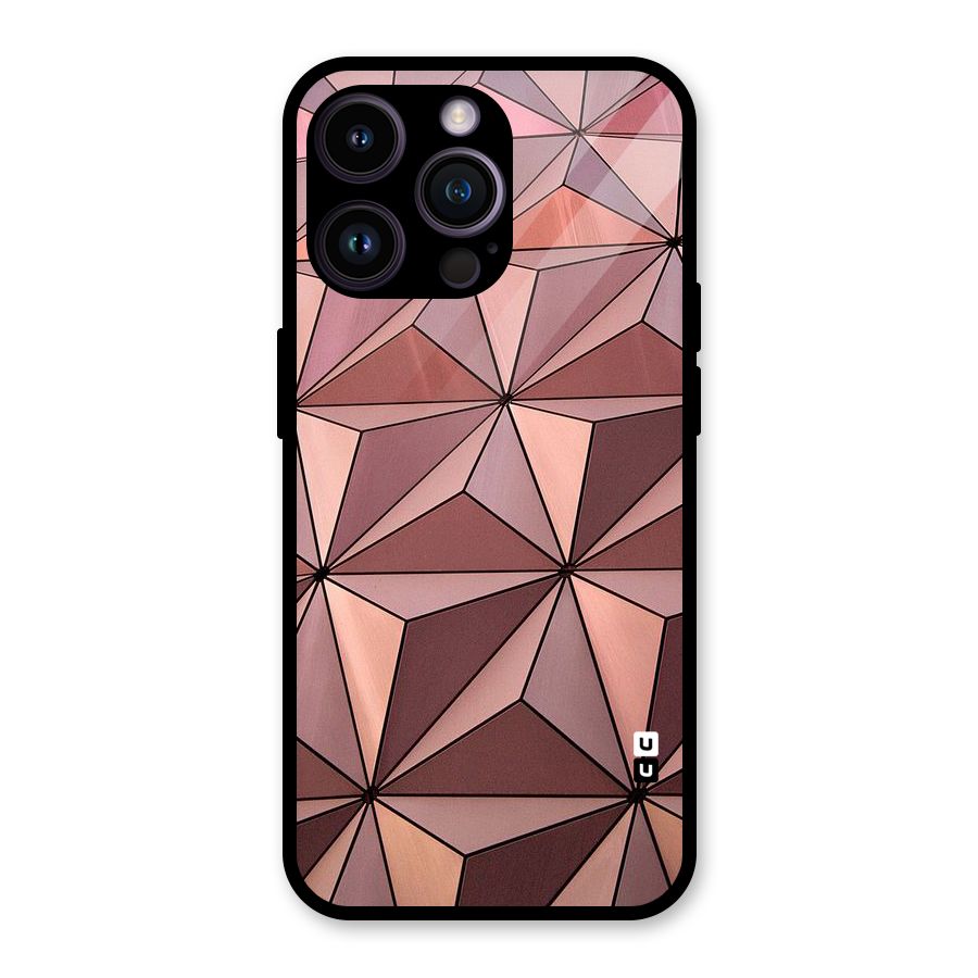 Rosegold Abstract Shapes Glass Back Case for iPhone 14 Pro Max