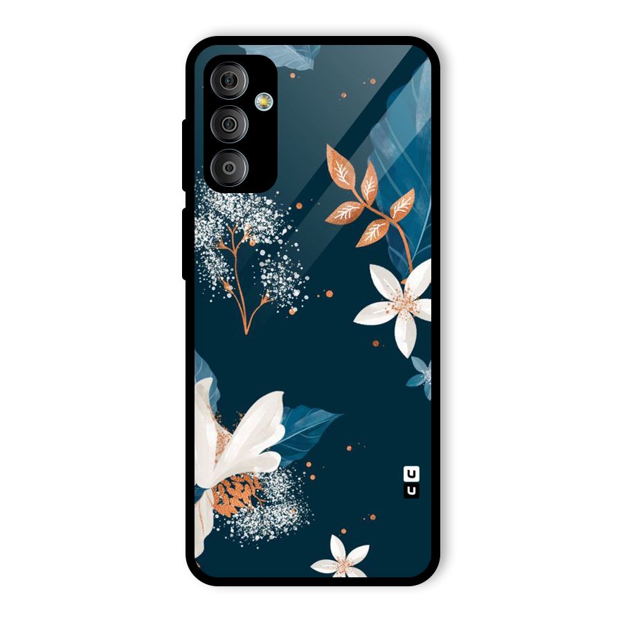 Royal Floral Glass Back Case for Galaxy F23