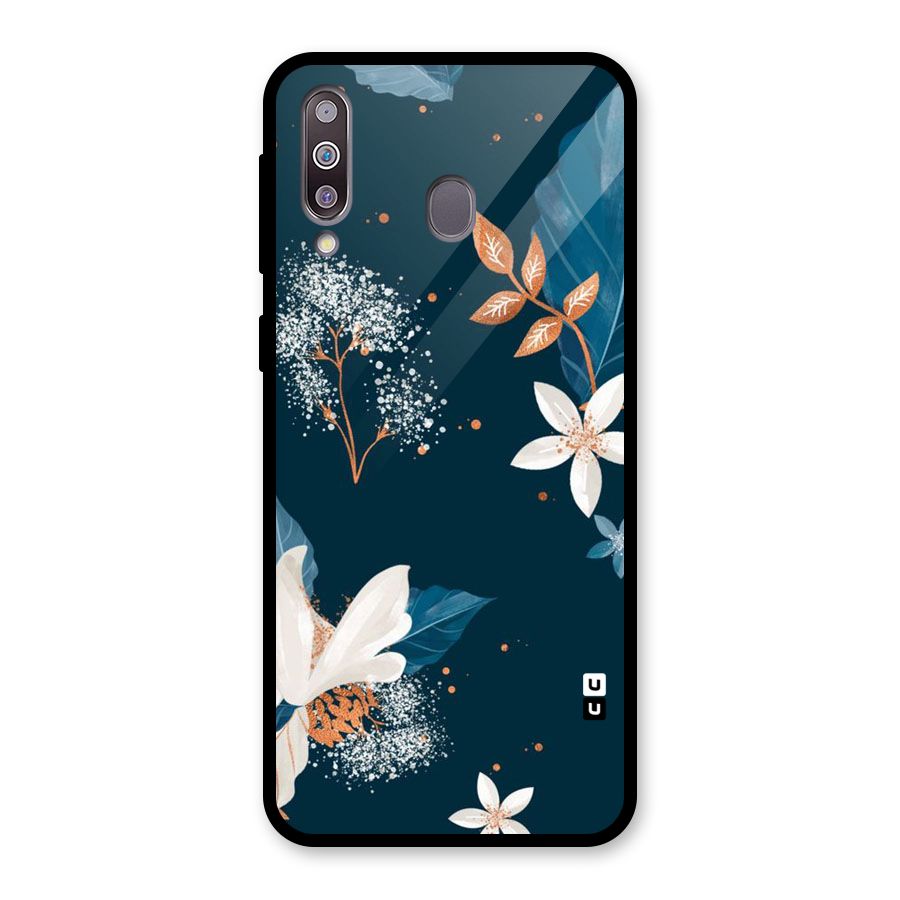 Royal Floral Glass Back Case for Galaxy M30