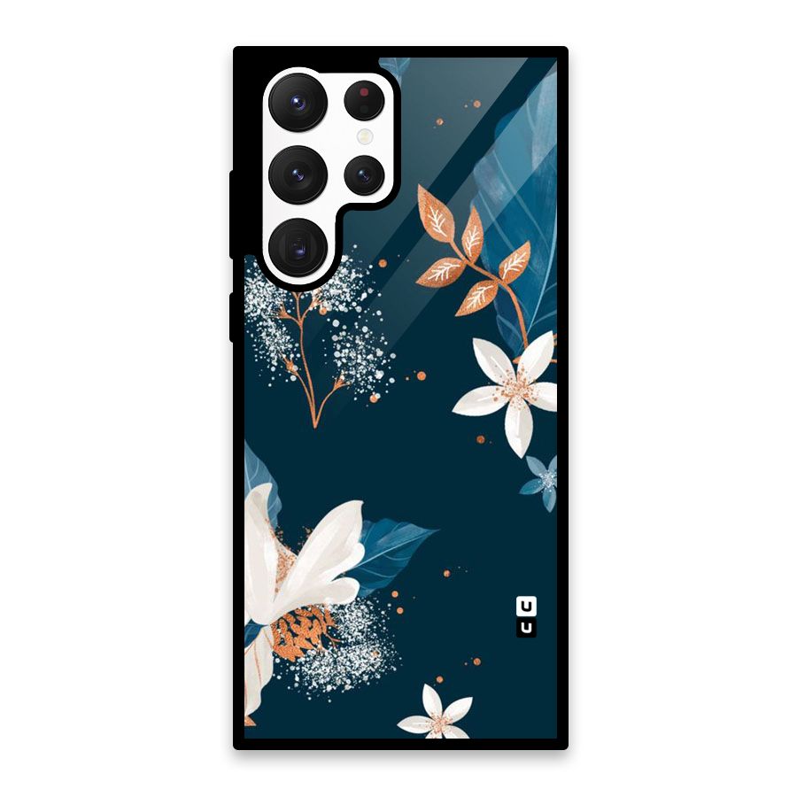 Royal Floral Glass Back Case for Galaxy S22 Ultra 5G