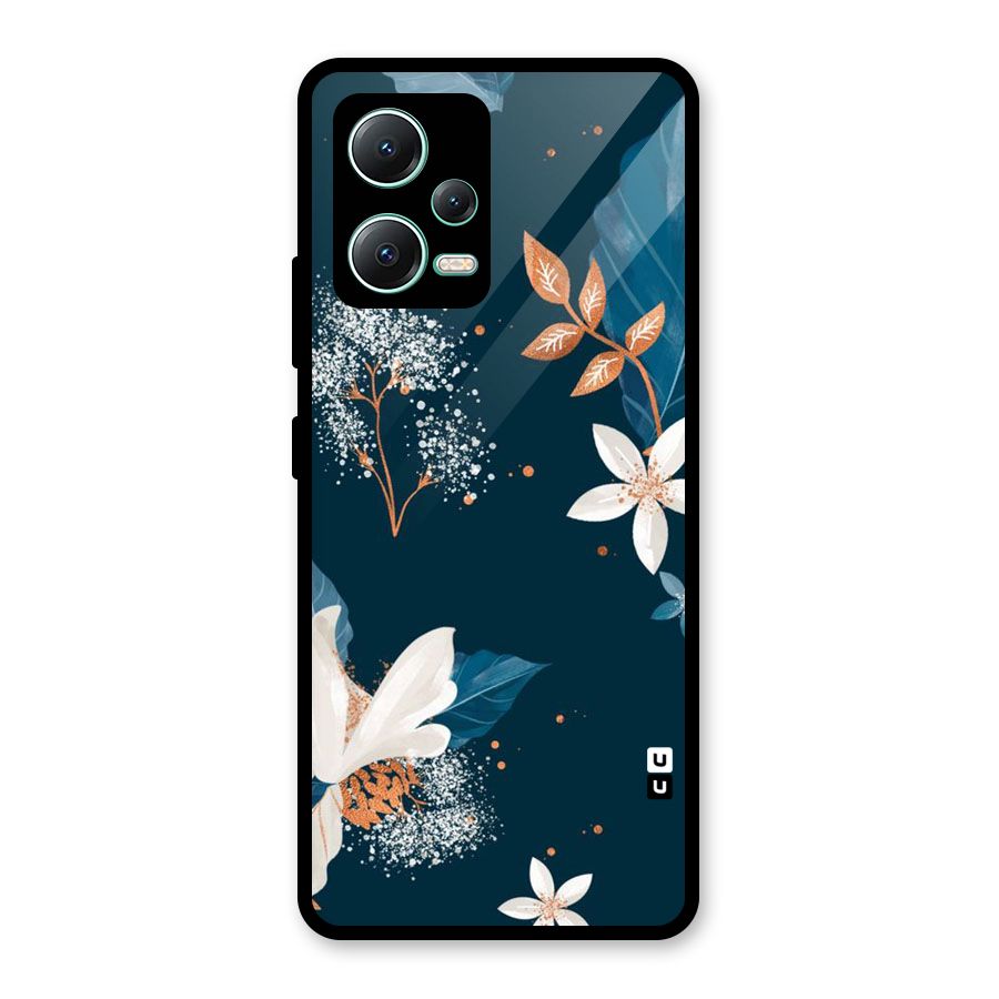 Royal Floral Glass Back Case for Redmi Note 12 5G