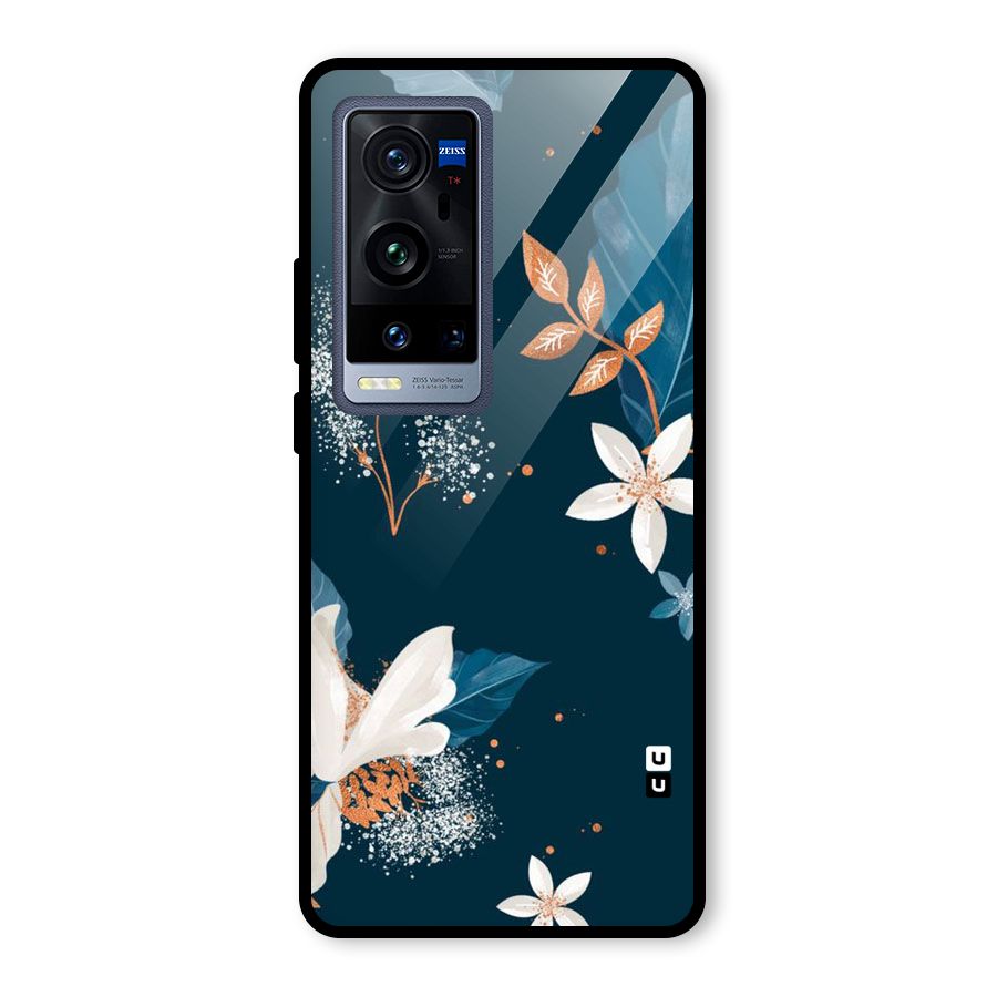 Royal Floral Glass Back Case for Vivo X60 Pro Plus