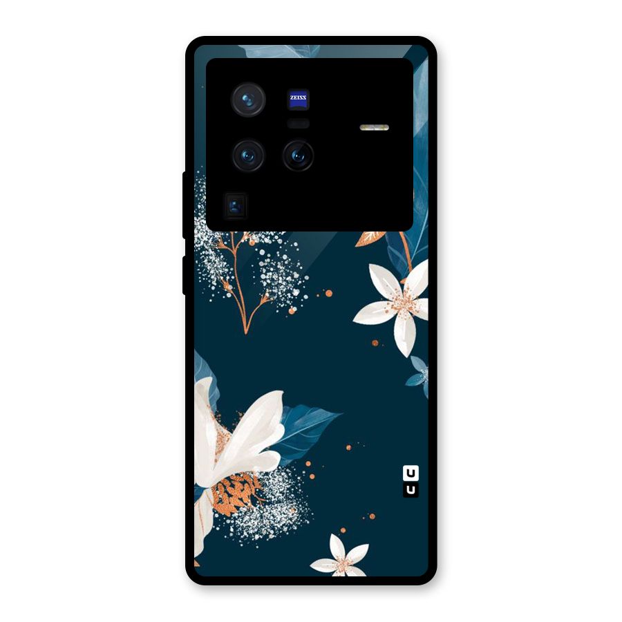 Royal Floral Glass Back Case for Vivo X80 Pro