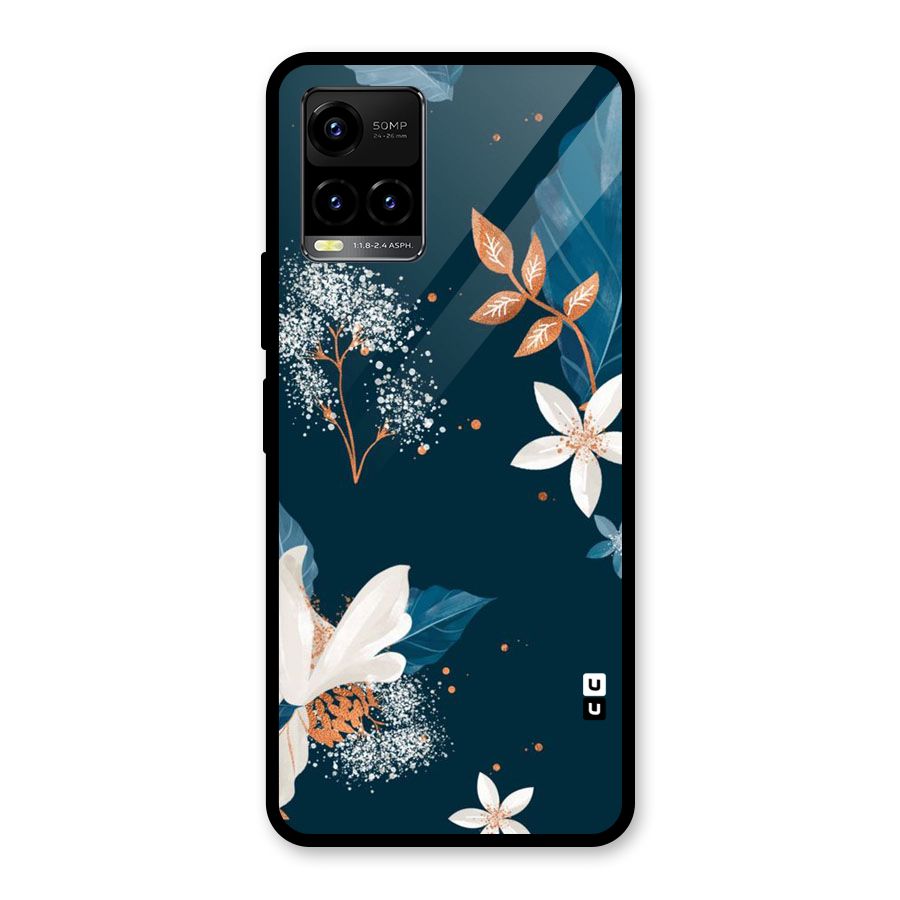 Royal Floral Glass Back Case for Vivo Y21T