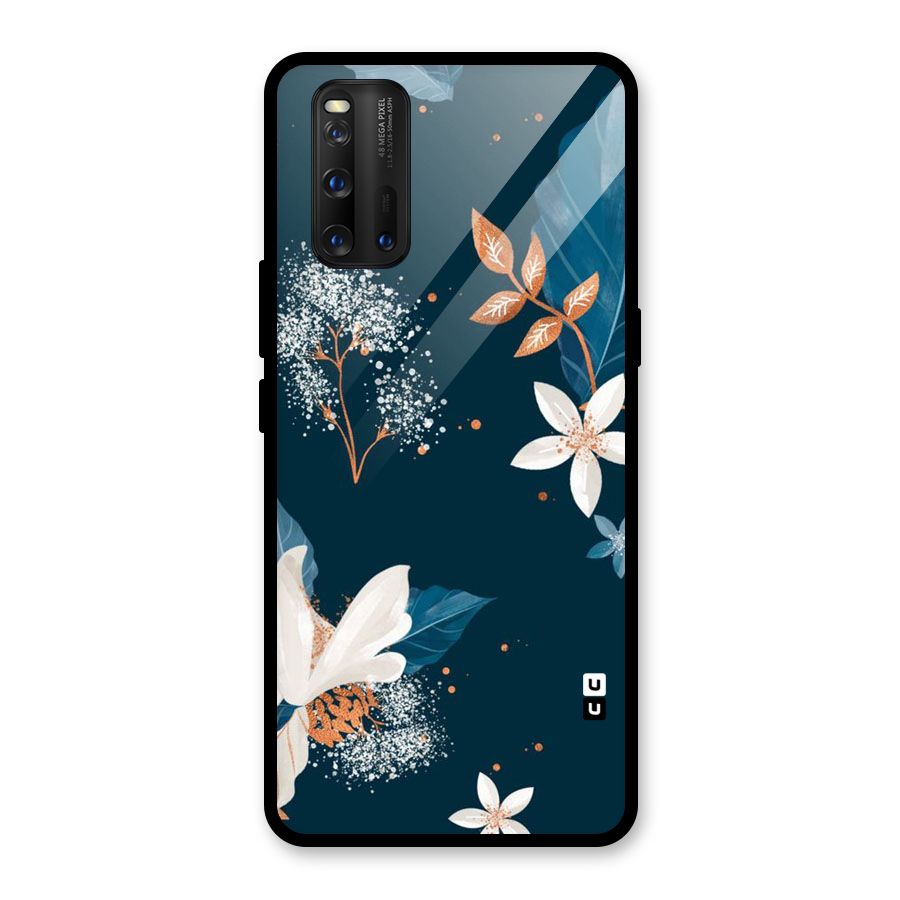 Royal Floral Glass Back Case for Vivo iQOO 3