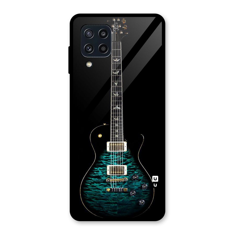 Royal Green Guitar Glass Back Case for Galaxy M32