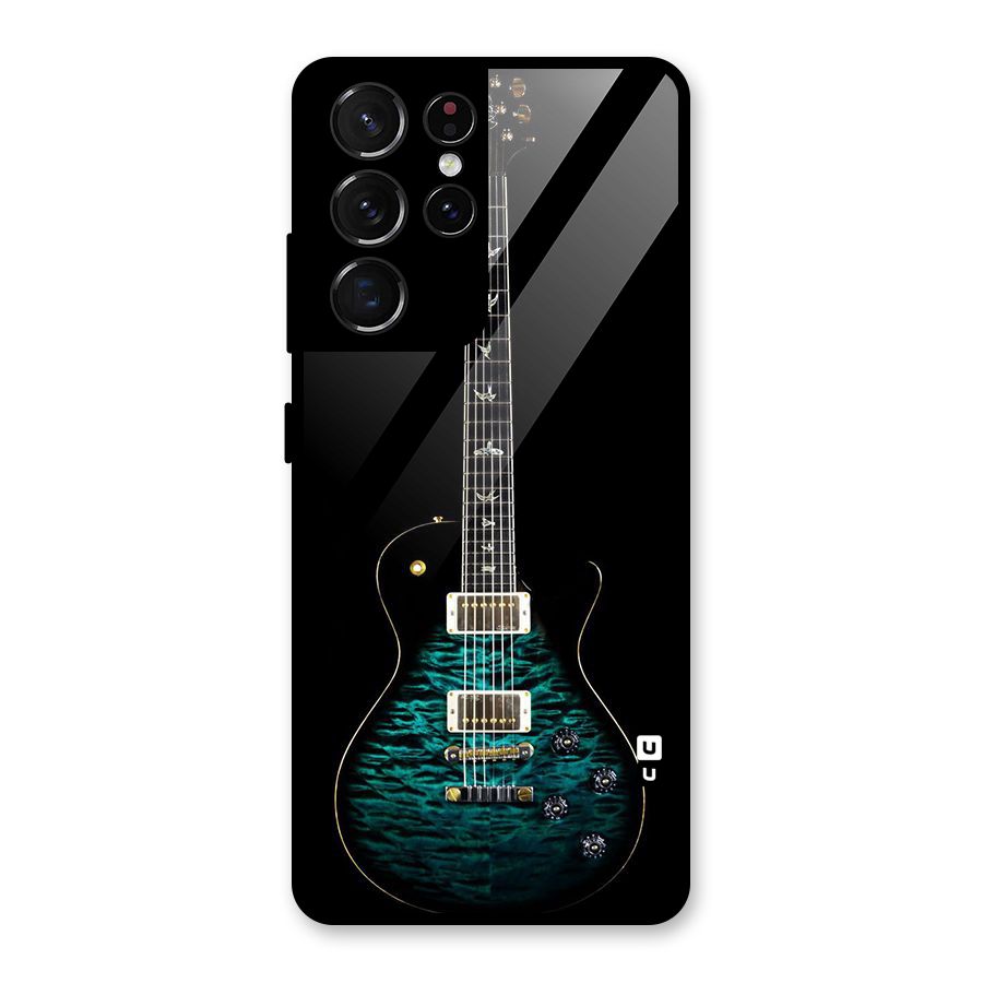 Royal Green Guitar Glass Back Case for Galaxy S21 Ultra 5G