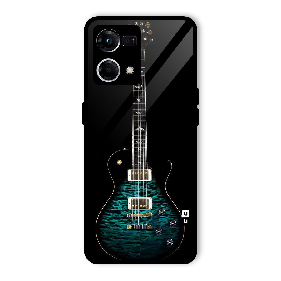 Royal Green Guitar Glass Back Case for Oppo F21 Pro 4G