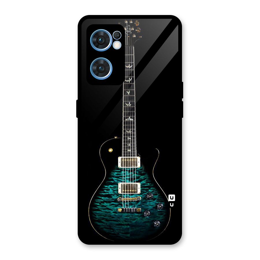 Royal Green Guitar Glass Back Case for Oppo Reno7 5G