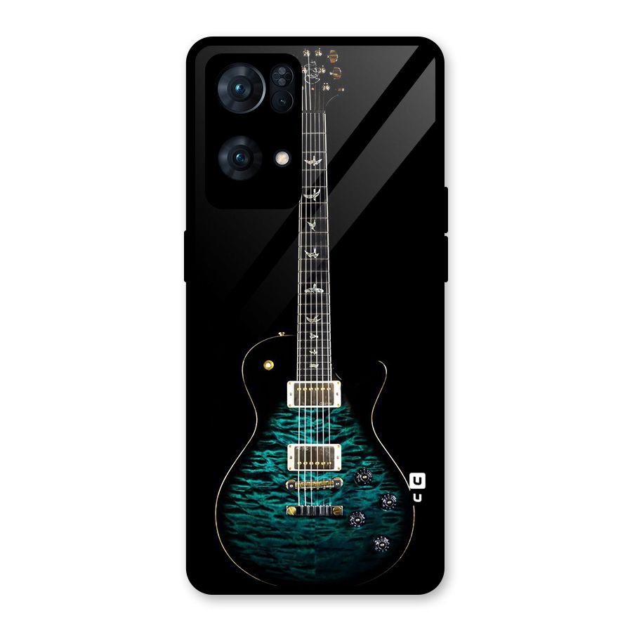 Royal Green Guitar Glass Back Case for Oppo Reno7 Pro 5G