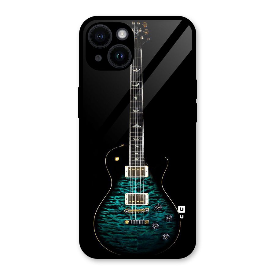 Royal Green Guitar Glass Back Case for iPhone 14