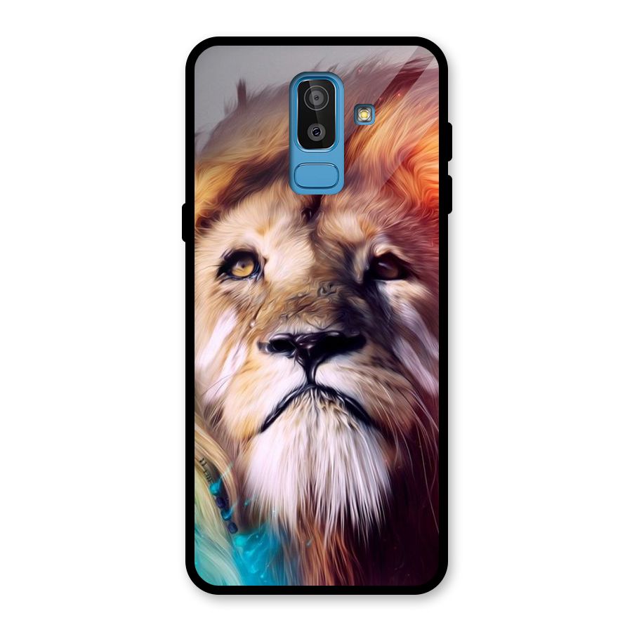 Royal Lion Glass Back Case for Galaxy J8