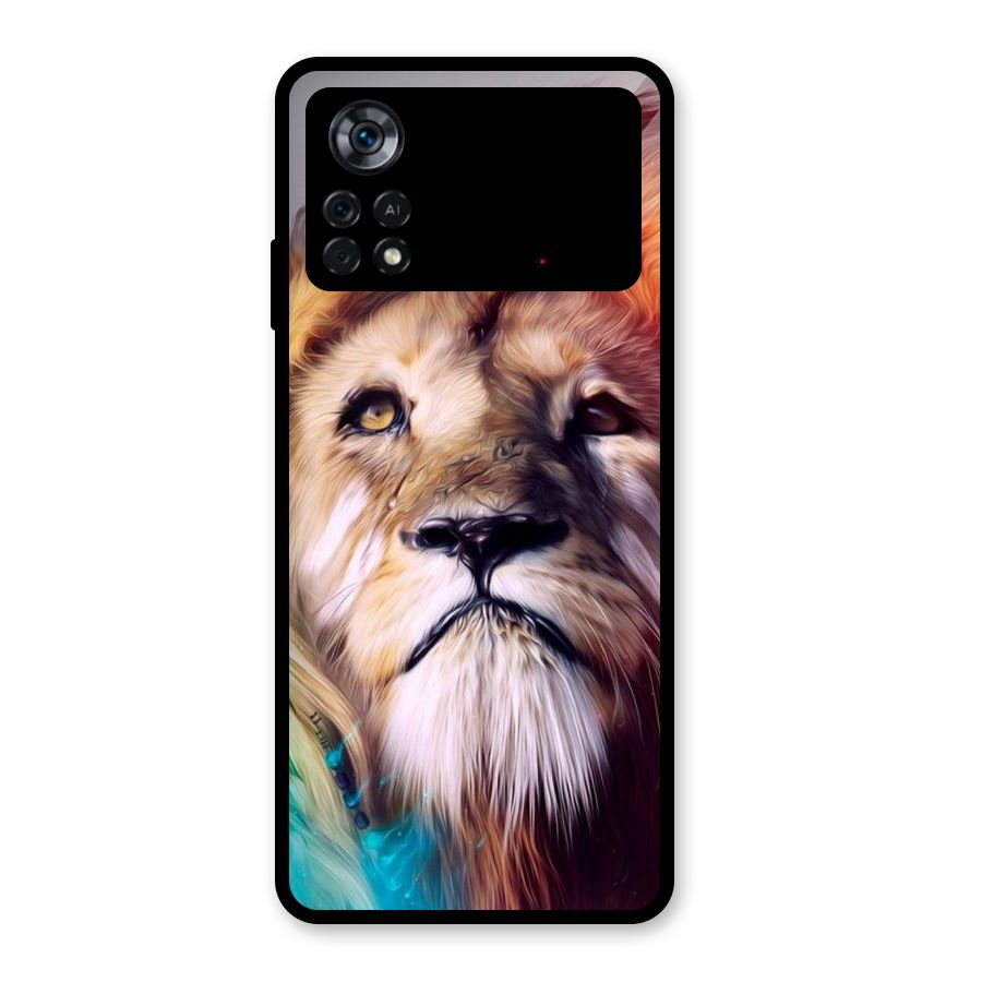 Royal Lion Glass Back Case for Poco X4 Pro 5G