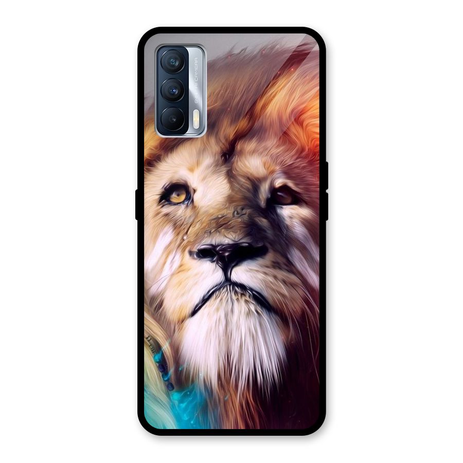 Royal Lion Glass Back Case for Realme X7