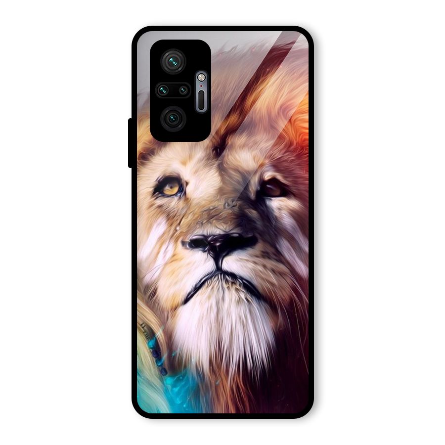 Royal Lion Glass Back Case for Redmi Note 10 Pro