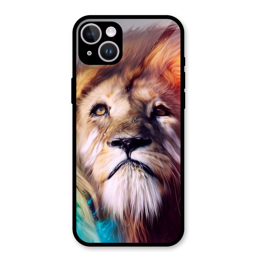 Royal Lion Glass Back Case for iPhone 14 Plus