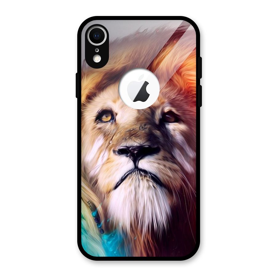 Royal Lion Glass Back Case for iPhone XR Logo Cut