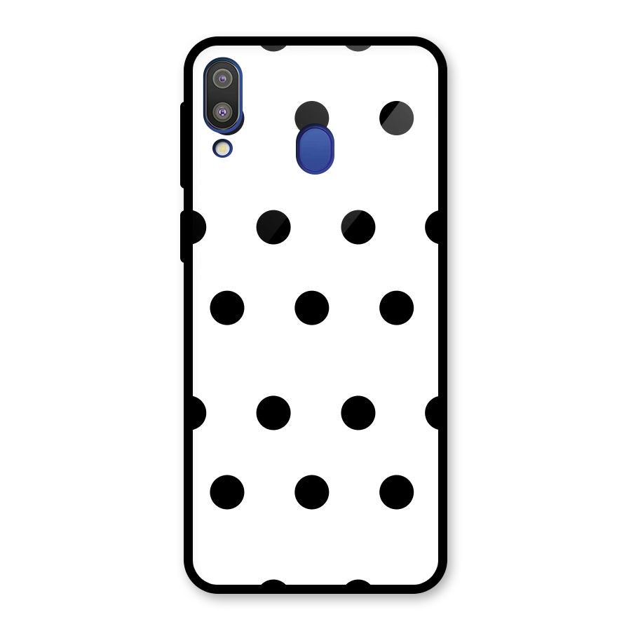 Royal Polka Dots Glass Back Case for Galaxy M20