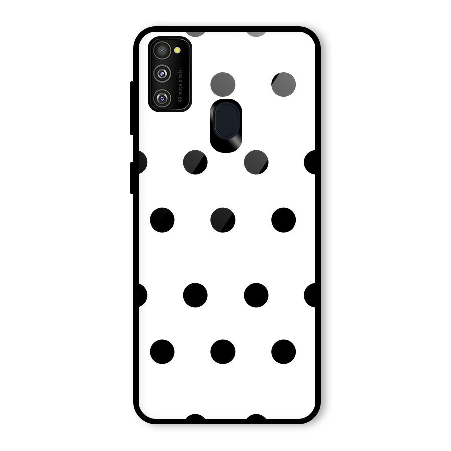Royal Polka Dots Glass Back Case for Galaxy M30s