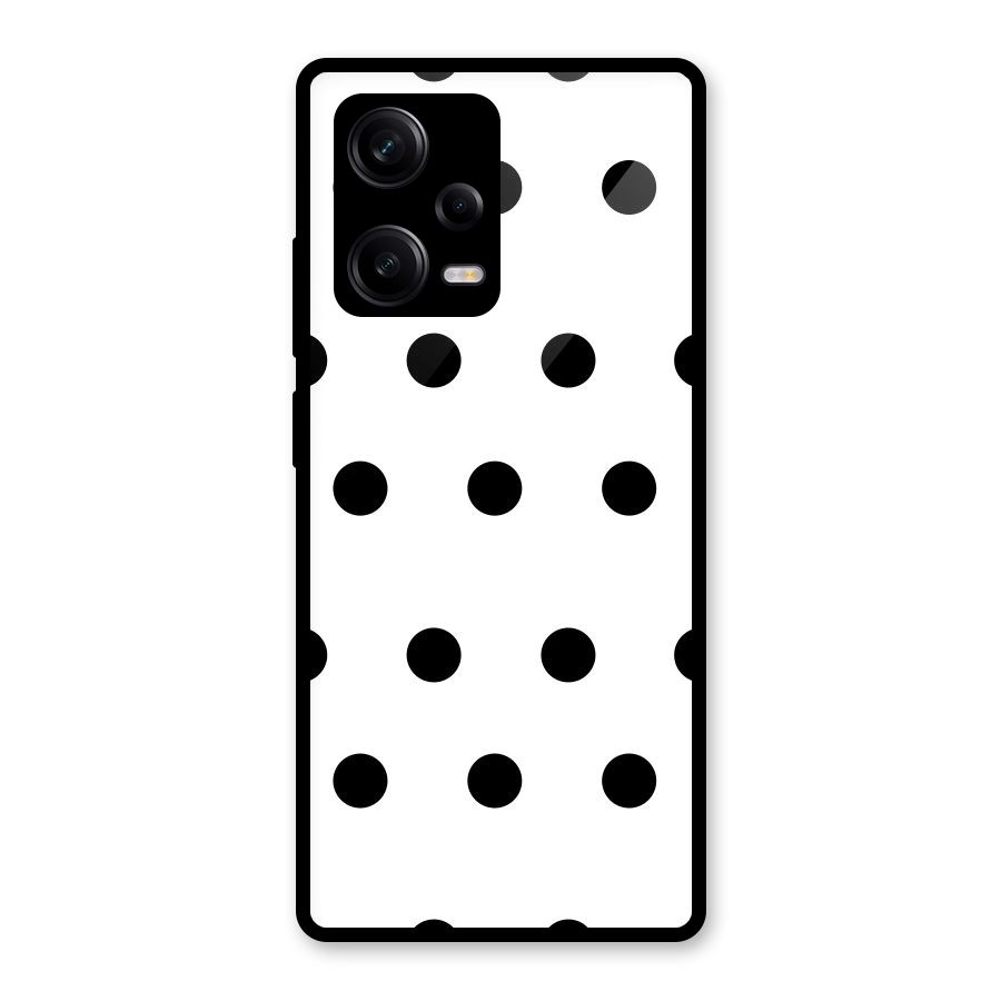 Royal Polka Dots Glass Back Case for Redmi Note 12 Pro