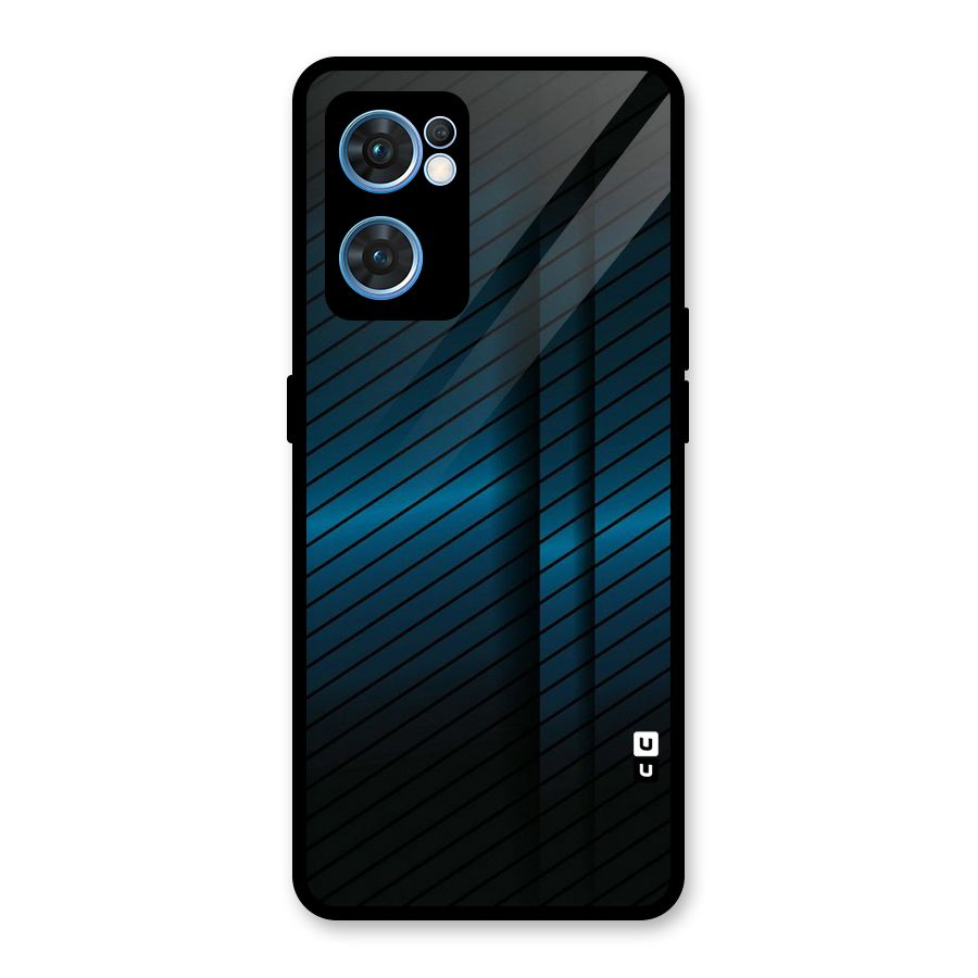 Royal Shade Blue Glass Back Case for Oppo Reno7 5G