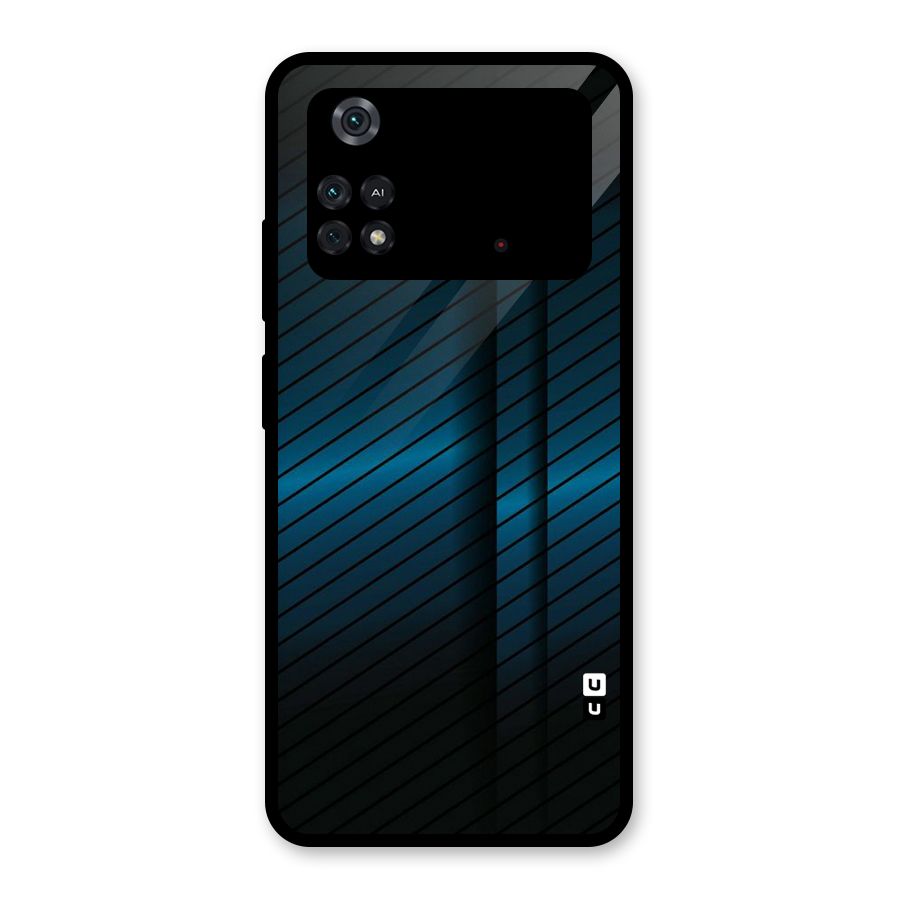 Royal Shade Blue Glass Back Case for Poco M4 Pro 4G