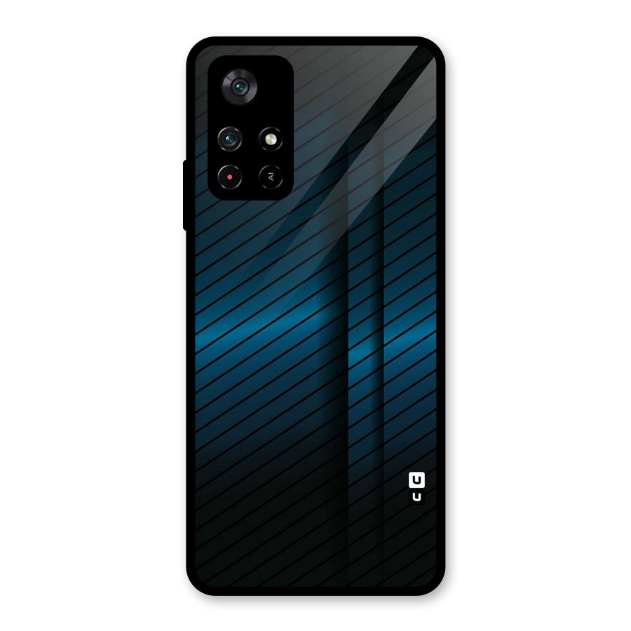 Royal Shade Blue Glass Back Case for Poco M4 Pro 5G