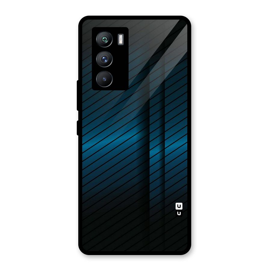 Royal Shade Blue Glass Back Case for Vivo iQOO 9 SE