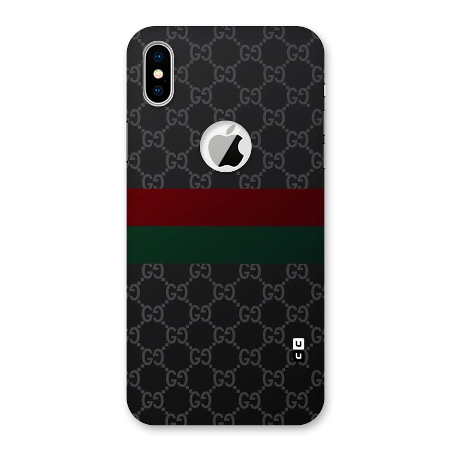 Royal Stripes Design Back Case for iPhone X Logo Cut