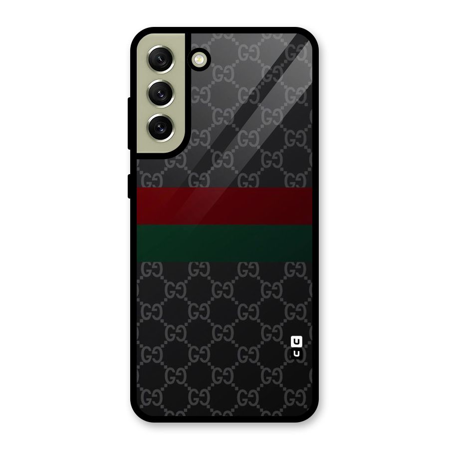 Royal Stripes Design Glass Back Case for Galaxy S21 FE 5G