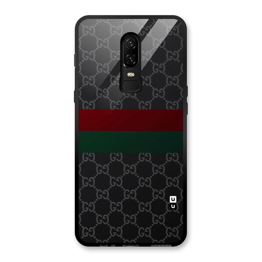 Royal Stripes Design Glass Back Case for OnePlus 6