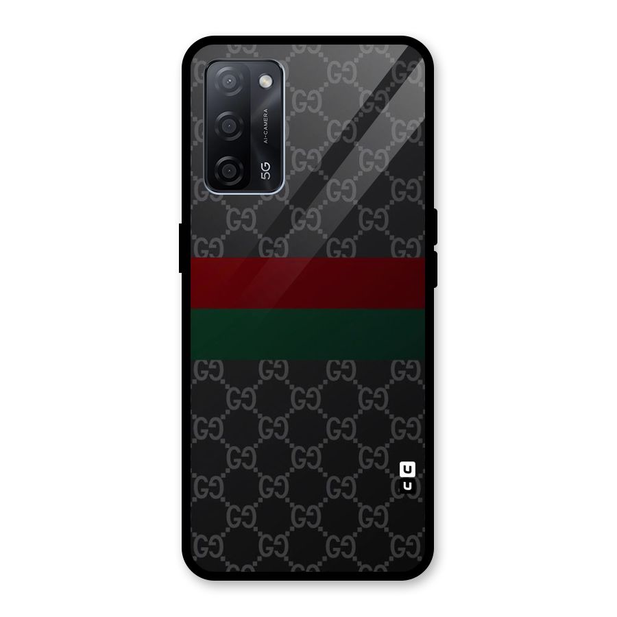 Royal Stripes Design Glass Back Case for Oppo A53s 5G