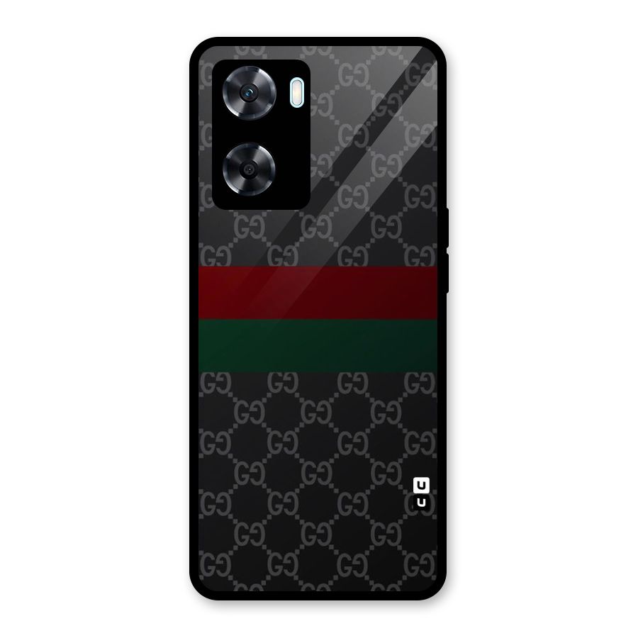 Royal Stripes Design Glass Back Case for Oppo A77