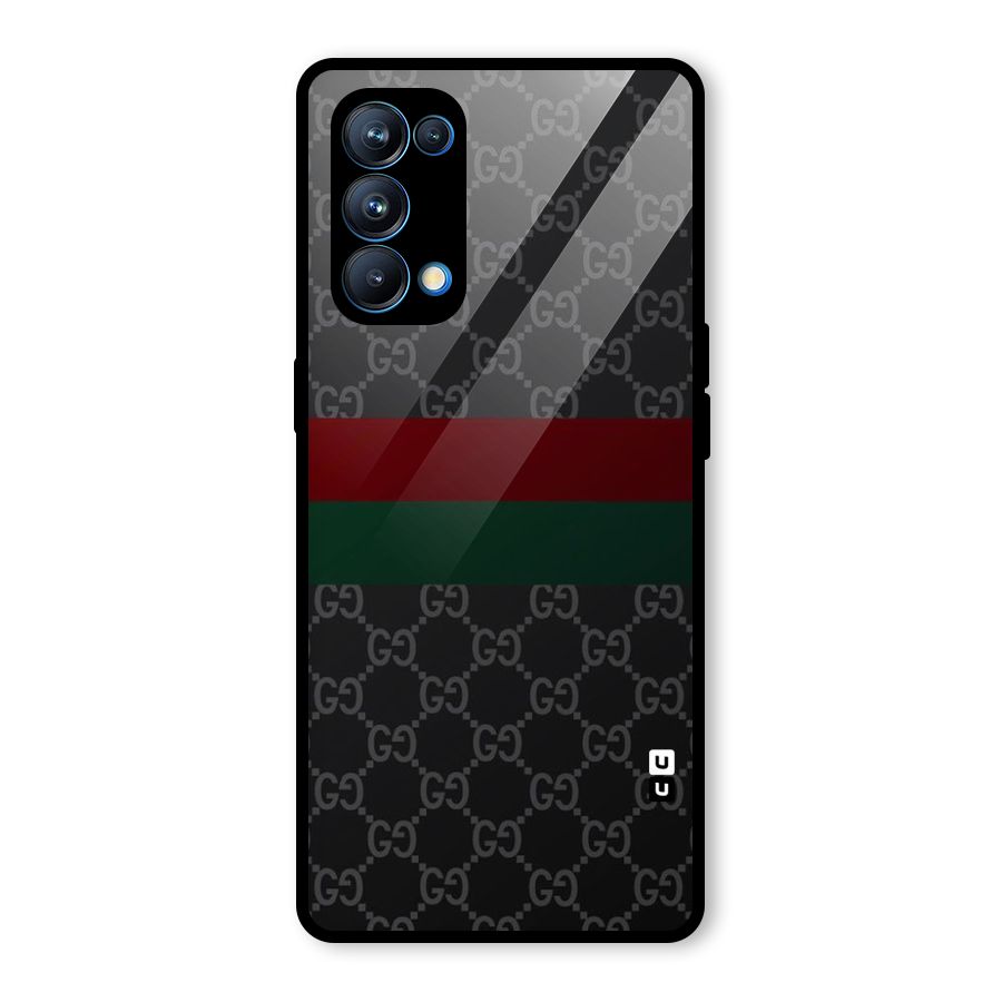 Royal Stripes Design Glass Back Case for Oppo Reno5 Pro 5G