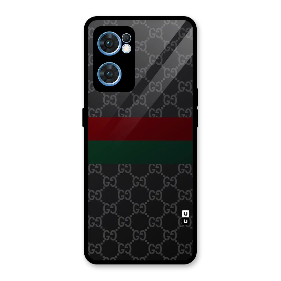 Royal Stripes Design Glass Back Case for Oppo Reno7 5G