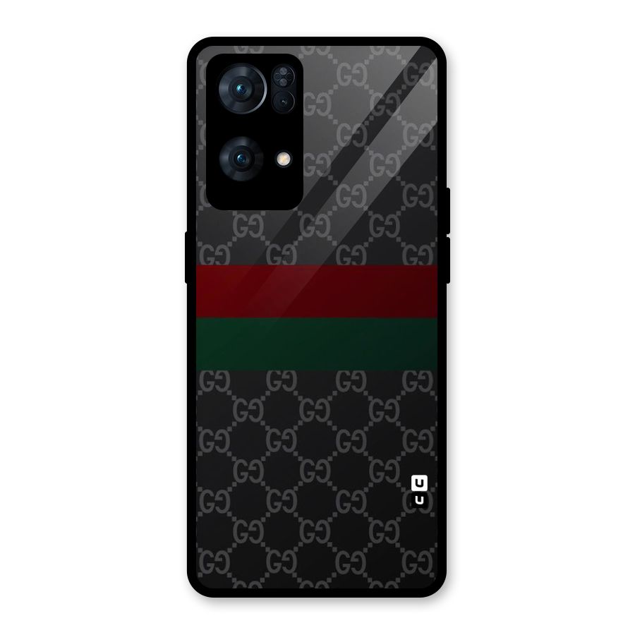 Royal Stripes Design Glass Back Case for Oppo Reno7 Pro 5G
