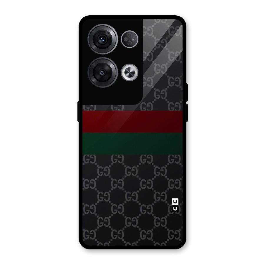 Royal Stripes Design Glass Back Case for Oppo Reno8 Pro 5G