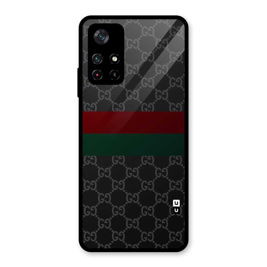 Royal Stripes Design Glass Back Case for Poco M4 Pro 5G