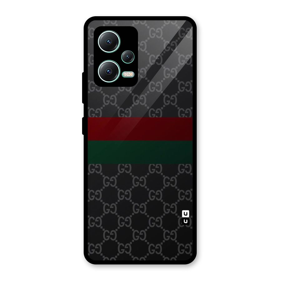 Royal Stripes Design Glass Back Case for Redmi Note 12 5G