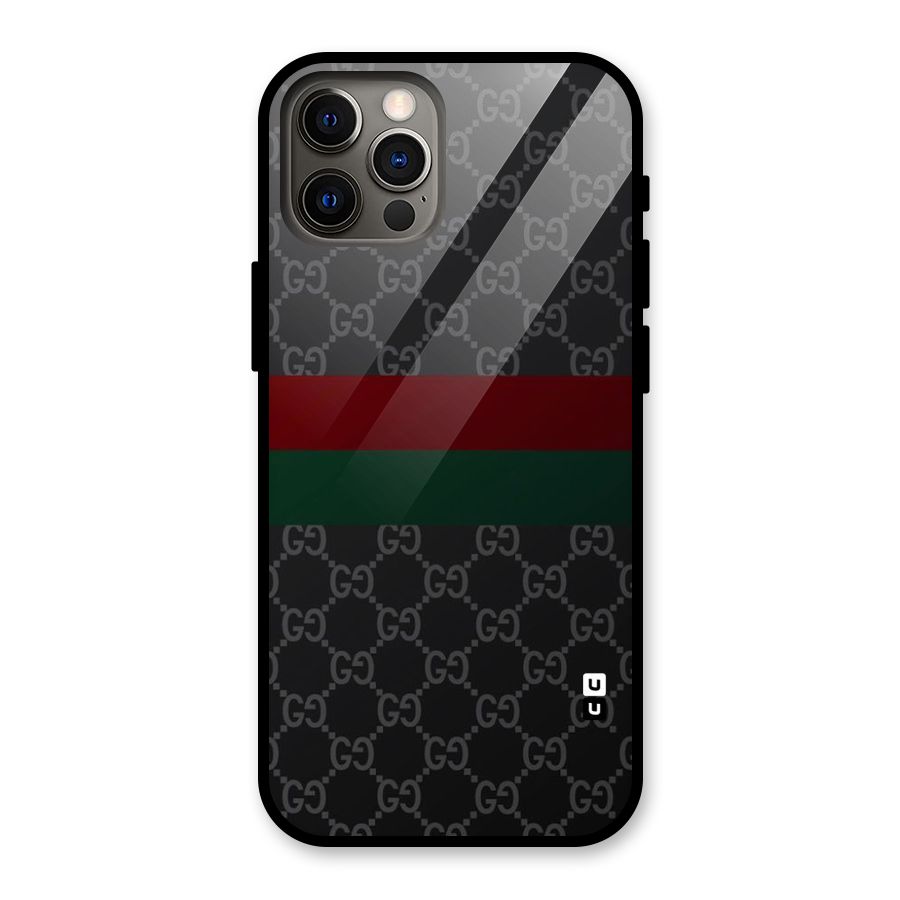 Royal Stripes Design Glass Back Case for iPhone 12 Pro