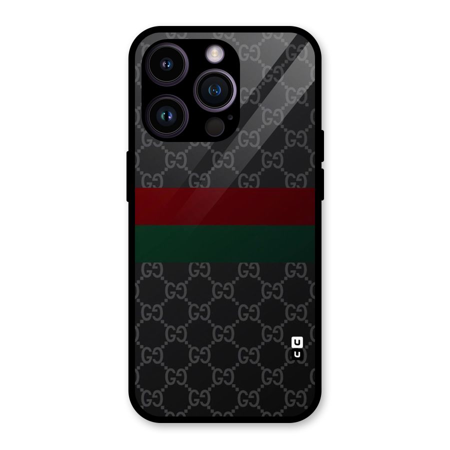 Royal Stripes Design Glass Back Case for iPhone 14 Pro