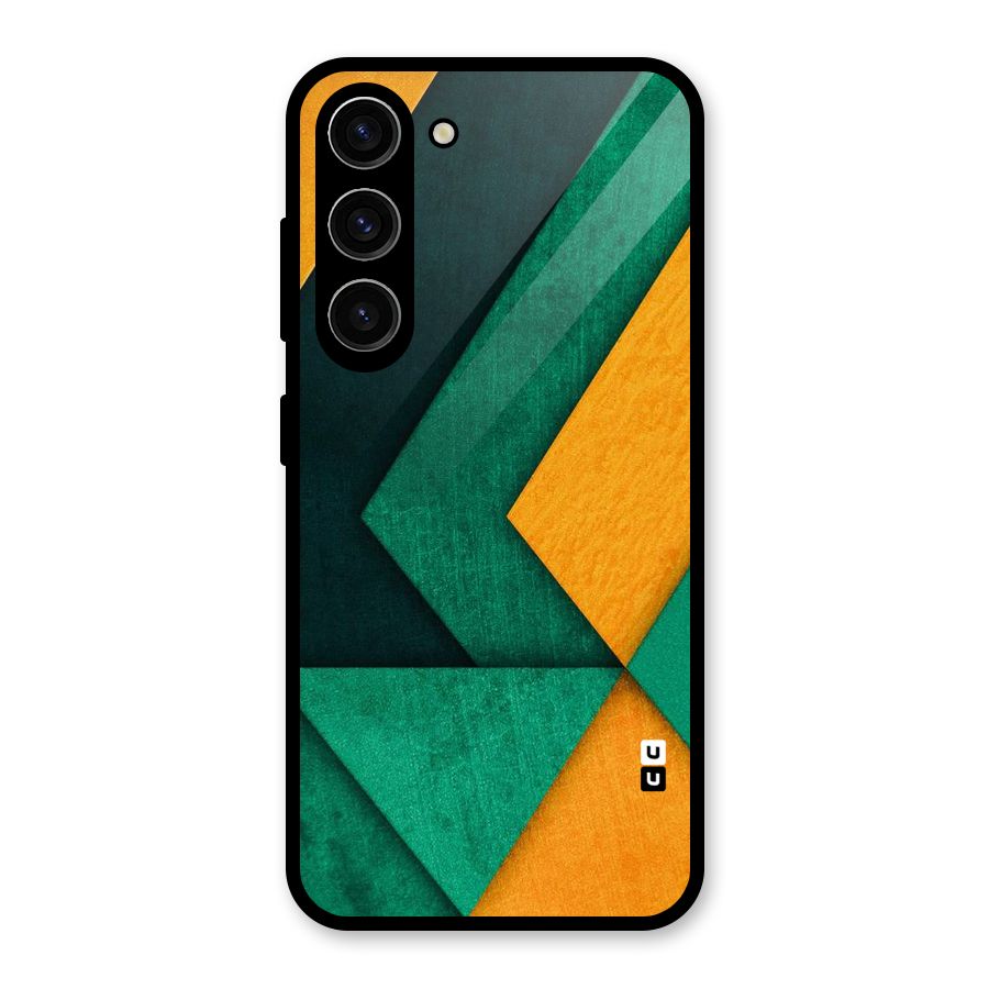 Rugged Abstract Stripes Glass Back Case for Galaxy S23
